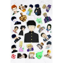 Zipzap Mob Psycho 100 Anime Telefon Laptop Bullet Journal Yapışkanlı Folyo Sticker Paketi (25 Adet)