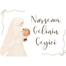 Zipzap Çeyiz Bohça Bavul Koli Etiketi Gelin 10 Adet A4 Baskılı Etiket Sticker
