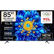 TCL 85P8L 85" 216 Ekran Uydu Alıcılı 4K Ultra HD Google Smart QD-MiniLED TV