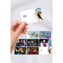Zipzap Invincible Çizgi Dizi Kart Kaplama Yapışkanlı Folyo Sticker (8 Adet)