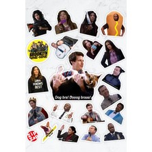 Zipzap B99 Brooklyn Nine Nine Telefon Laptop Bullet Journal Yapışkanlı Folyo Sticker Paketi (20 Adet)