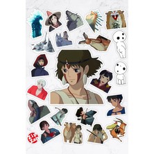 Zipzap Mononoke Hime Princess Mononoke Anime Telefon Laptop Yapışkanlı Folyo Sticker Paketi (22 Adet)