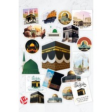 Zipzap Kabe-Mescidi Aksa-Mescidi Nebevi Telefon Laptop Yapışkanlı Folyo Sticker Paketi (20ADET)