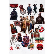 Zipzap Stranger Things 3 Dizi Telefon Laptop Bullet Journal Yapışkanlı Folyo Sticker Paketi (20 Adet)