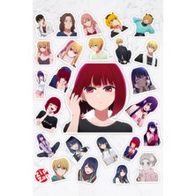 Zipzap Oshi No Ko Anime Telefon Laptop Bullet Journal Yapışkanlı Folyo Sticker Paketi (25 Adet)