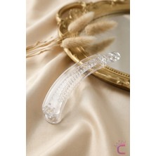 Cinderella Şeffaf Renkli Günlük Kullanım Muz Toka 12CM - At Kuyruğu Toplama Kıstırmalı Klipsli Saç Topuz Tokası