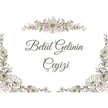 Zipzap Çeyiz Bohça Bavul Koli Etiketi Gelin 10 Adet A4 Baskılı Etiket Sticker