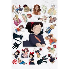Zipzap Kiki's Delivery Service Anime Telefon Laptop Bujo Yapışkanlı Folyo Sticker Paketi (23 Adet)