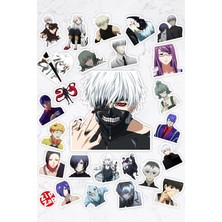 Zipzap Tokyo Ghoul Anime Telefon Laptop Bullet Journal Yapışkanlı Folyo Sticker Paketi (25 Adet)