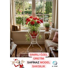 Kl Home Özel Üretim Safinaz Model Beyaz Metal Saksı Standı