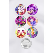 Zipzap Tadc The Amazing Digital Circus Anime Animasyon Çanta Rozet Iğneli Buton Rozet Seti (6 Adet)