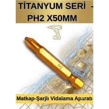 Kl Home 3 ADET - Titanyum Bits Uç PH2X50 Şarjlı Matkap Vidalama Aparatı Yüksek Dayanıklılık