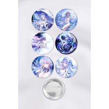 Zipzap Cantarella Wuthering Waves Gacha Çanta Süsü Rozet Iğneli Buton Rozet Seti (6 Adet)