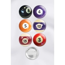 Zipzap Bilardo Topları Y2K Çanta Süsü Rozet Iğneli Buton Rozet Seti (6 Adet)