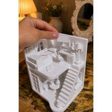 Tiny Cozy Miniyatür Ev Maketi 2 Katlı Oda Dekor Seti Dıy Dollhouse Hobi ve Koleksiyon Ürünü