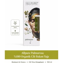 ALLPURE Palmarosa Cilt Bakım Yağı - Organik,  Karşıtı, Besleyici & Onarıcı Bakım Yağı 100 ml