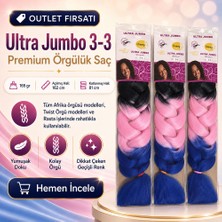Elma Shop 3 Paket / Afrika Örgüsü ve Rasta Için Sentetik Ombreli Saç 3/3