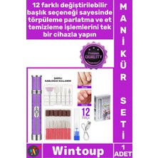 Wintoup #manikür Tırnak Bakım Törpü Pedikür Cihazı Ev Tipi Güzellik Salonu 12 Başlıklı Şarjlı Manikür Seti