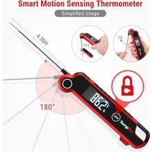 The Vivia Thermopro TP620 Su Geçirmez Dijital Gıda Termometresi, 2 Saniyede Anında Okuyan Hareket Sensörlü Dönen Ekran (Barbekü, Mutfak ve Sıvı)
