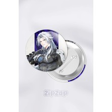 Zipzap Calcharo Wuthering Waves Gacha Çanta Süsü Rozet Iğneli Buton Rozet Seti (1 Adet)