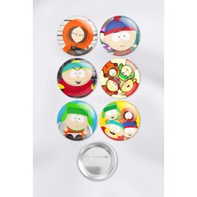 Zipzap South Park Anime Animasyon Çanta Süsü Rozet Iğneli Buton Rozet Seti (6 Adet)