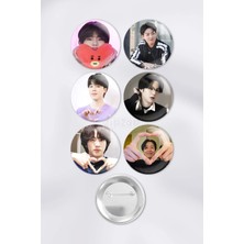 Zipzap Bts Çanta Süsü Rozet Iğneli Buton Rozet Seti (6 Adet) V Jungkook Jimin Suga Jin J-Hope