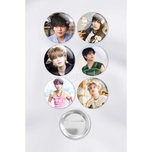 Zipzap Seungmin Stray Kids Kpop Çanta Süsü Rozet Iğneli Buton Rozet Seti (6 Adet)