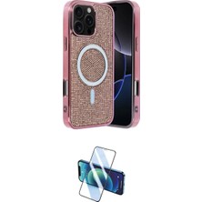 Marsilyan™- iPhone 16 Pro Kılıf Eksen Çizgi - Siyah 3D Antistatik Cam Ekran Koruyucu