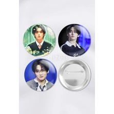Zipzap Lee Know Stray Kids Kpop Çanta Süsü Rozet Iğneli Buton Rozet Seti (3 Adet)