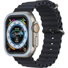 Mrt Teknik Newface Apple Watch Ultra 49MM Alüminyum Kasa Cam Ekran Koruyucu - Mavi