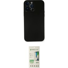 Marsilyan™- iPhone 14 Pro Kılıf Yadigar Yansıma Serisi - Siyah 20D Premium Cam Ekran Koruyucu