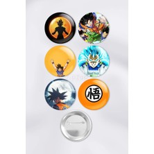 Zipzap Dragon Ball Çanta Süsü Rozet Iğneli Buton Rozet Seti (6 Adet)