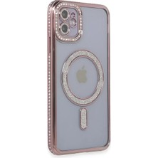 Mrt Teknik Newface Apple iPhone 11 Kılıf Joke Simli Magneticsafe Kılıf - Pembe