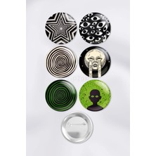 Zipzap Y2K Gotik Estetik Çanta Süsü Rozet Iğneli Buton Rozet Seti (6 Adet) Gothic Aesthetic