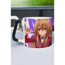 Zipzap Toradora! Anime Baskılı Seramik Lüks Kupa (1 Adet) Özel Siyah Kulp Dalga Kulp V5D