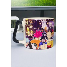 Zipzap Death Parade Anime Baskılı Seramik Lüks Kupa (1 Adet) Özel Siyah Kulp Dalga Kulp V2D