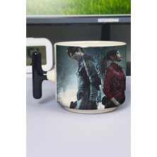 Zipzap Resident Evil Baskılı Seramik Lüks Kupa (1 Adet) T Şeklinde Özel Siyah Kulp Dalga Kulp V3T