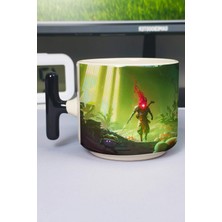Zipzap Dead Cells Baskılı Seramik Lüks Kupa (1 Adet) T Şeklinde Özel Siyah Kulp Dalga Kulp V2T
