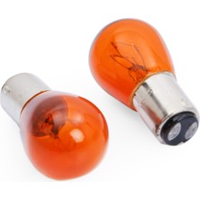 Bezos Superlight BAZ15D/7225 21/5W 12V Halojen Fren Sinyal Ampulü Çift Duy 2 Adet Turuncu
