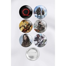 Zipzap God Of War Kratos Video Oyun Bilgisayar Oyunu Çanta Süsü Rozet Iğneli Buton Rozet Seti (6 Adet)