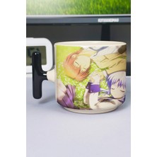 Zipzap Angel Bea Tsss Anime Baskılı Seramik Lüks Kupa (1 Adet) T Şeklinde Özel Siyah Kulp Dalga Kulp V5T
