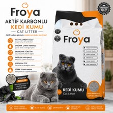 Bezos Froya Aktif Karbonlu Kedi Kumu 10 Lt Orta Taneli Topaklanan Kokusuz Doğal Kedi Kumu