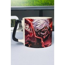 Zipzap Tokyo Ghoul Anime Baskılı Seramik Lüks Kupa (1 Adet) Özel Siyah Kulp Dalga Kulp V5D