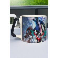 Zipzap Devil May Cry Baskılı Seramik Lüks Kupa (1 Adet) Özel Siyah Kulp Dalga Kulp V5D
