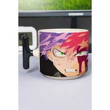 Zipzap Shoto Todoroki Anime Baskılı Seramik Lüks Kupa (1 Adet) T Şeklinde Özel Siyah Kulp Dalga Kulp V4T