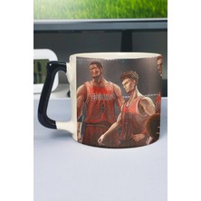 Zipzap Slam Dunk Anime Baskılı Seramik Lüks Kupa (1 Adet) Özel Siyah Kulp Dalga Kulp V1D
