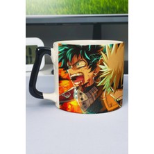 Zipzap My Hero Academia Anime Baskılı Seramik Lüks Kupa (1 Adet) Özel Siyah Kulp Dalga Kulp V1D