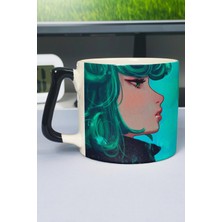 Zipzap One Punch Man Anime Baskılı Seramik Lüks Kupa (1 Adet) Özel Siyah Kulp Dalga Kulp V3D