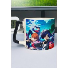 Zipzap Persona 3 Baskılı Seramik Lüks Kupa (1 Adet) Özel Siyah Kulp Dalga Kulp V1D