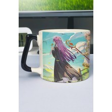 Zipzap Sousou No Frieren Anime Baskılı Seramik Lüks Kupa (1 Adet) Özel Siyah Kulp Dalga Kulp V2D